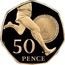 UK 50 Pence (Roger Bannister 50th Anniversary four minute mile) KM# 1047b 50 PENCE coin reverse