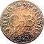 UK Farthing Bristol Town 1652  C B 1652 R A BRISTOLL FARTHING coin obverse