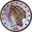 USA Fifty Dollars Pattern 1877 Judd# 1549 Copper LIBERTY 1877 coin obverse