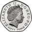 UK Fifty Pence 50 years of the World Wildlife Fund. Piedfort 2011 British Royal Mint Proof KM# P86 ELIZABETH∙II D∙G∙REG∙F∙D IRB FIFTY PENCE coin obverse
