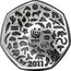 UK Fifty Pence 50 years of the World Wildlife Fund. Piedfort 2011 British Royal Mint Proof KM# P86 WWF 2011 MD coin reverse