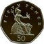 UK Fifty Pence Sitting Libertine Britannia 2008 KM# 991c FIFTY PENCE 50 coin reverse
