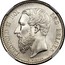 Belgium 1 Franc 1881 KM# 28.1 Decimal Coinage LEOPOLD II ROI DES BELGES L WIENER coin obverse