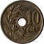 Belgium 10 Centimes 1903 KM# 49 Decimal Coinage 10 CEN A.MICHAUX coin reverse