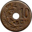Belgium 10 Centimes 1920 KM# 85.2 Decimal Coinage 10 CES A. MICHAUX coin reverse