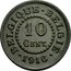 Belgium 10 Centimes (Albert I) KM# 81 BELGIQUE BELGIË 10 CENT. 1915 coin reverse