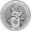 UK 10 Pounds White Lion of Mortimer 2021 Bullion WHITE LION OF MORTIMER 10 OZ FINE SILVER 999.9 2021 JC coin reverse