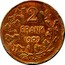 Belgium 2 Francs Leopold II 1909  2 FRANK 1909 coin reverse