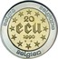 Belgium 20 ECU 60th birthday of King Baudouin 1990 (qp) Proof KM# 177 BELGIQUE BELGIE BELGIEN 20 ECU 1990 Q P coin reverse
