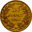 Belgium 20 Francs Leopold I 1865 L. WIENER KM# 23 20 FRANCS 1865 coin reverse