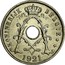 Belgium 25 Centimes Albert I Crowned Monogram 1921 KM# 69 KONINKRIJK BELGIË 1921 coin obverse
