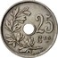 Belgium 25 Centimes Albert I Crowned Monogram 1923 KM# 68.1 25 CES A. MICHAUX coin reverse