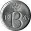 Belgium 25 Centimes 1964 KM# 153.2 Decimal Coinage 19 B 64 RAF MAILLEUX coin obverse