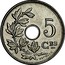 Belgium 5 Centimes 1910 KM# 66 Decimal Coinage 5 CES A. MICHAUX coin reverse