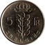 Belgium 5 Francs KM# 135.2 Decimal Coinage 5 FR BELGIË coin reverse