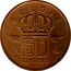 Belgium 50 Centimes 1953 KM# 145 Decimal Coinage BELGIË 19 50 CENTIMES 53 coin reverse
