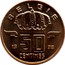 Belgium 50 Centimes Baudouin I. Dutch Text. Smaller Head 1998 KM# 149.1 BELGIË 19 50 CENTIMES 56 coin reverse