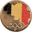 Belgium 500 Francs 150th Anniversary of Independence. Coloured 1980 150 JAAR ONAFHAN- KELIJKHEID VAN BEL GIË WBB PH 500 F coin reverse