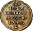 Belgium Liard 1 Liard Maria Theresia 1744 (h) KM# 1 AD USUM BELGII AUSTR 1744 coin reverse