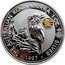 Australia 1 Dollar Kookaburra. Dragon Privy Mark 1997 KM# 318.2 THE AUSTRALIAN KOOKABURRA 1 OZ. 999 SILVER 1997 coin reverse