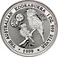 Australia 1 Dollar Kookaburra. Privy 1 Finnish Mark 1999 KM# 399.3 THE AUSTRALIAN KOOKABURRA 1 OZ. 999 SILVER 1999 coin reverse