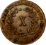 Portugal 10 Reis (X) 1836 KM# 406 Kingdom Milled coinage PORTUGALIAE ET ALGARBIORUM REGINA 1836 X coin reverse