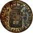 Portugal 1200 Reis ND KM# 29.2 Portuguese Administration Countermarked coinage (1887 Decree) JOANNES D G PORT BRAS ET ALG P REGENS 18 16 960 coin obverse