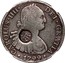 Portugal 1200 Reis ND KM# 29.3 Portuguese Administration Countermarked coinage (1887 Decree) CAROLUS IIII DEI GRATIA 1799 coin obverse