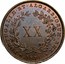 Portugal 20 Reis (XX) 1874 KM# 515 Kingdom Decimal coinage PORTUGALIÆ ET ALGARBIORUM.REX XX 1874 coin reverse