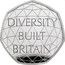 UK 50 Pence Diverse Britain Piedfort 2020 Proof DIVERSITY BUILT BRITAIN DME coin reverse