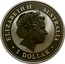 Australia Dollar Kookaburra. Gilded 2002 ELIZABETH II AUSTRALIA 1 DOLLAR coin obverse
