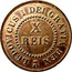 Portugal 10 Reis Luiz I 1863  Belgique Mint KM# Pn133 LUDUVICUS I DEI GRATIA X REIS coin obverse