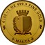 Malta 100 Euro (Melita - National Personification) MALTA € 100 1 OZ 999.9 FINE GOLD coin obverse