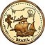 Portugal 200 Esc Brazil Exploration 1999 Proof KM# 718b BRASIL INCM ISABEL C. F.BRANCO coin reverse