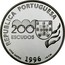 Portugal 200 Escudos XXVI Olympic Games Atlanta 1996 Proof KM# 687a REPUBLICA PORTUGUESA 200 ESCUDOS 1996 VITOR SANTOS INCM coin obverse