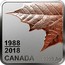 Canada 3 Dollars Maple Leaf Quartet - Thirty Years (3d part) 2018 Proof CANADA 9999 AG 1988 2018 coin reverse