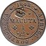 Portugal 40 Reis Countermarked over 1/2 Macuta Angola ND (1871)  1848 AFRICA PORTUGUEZA MACUTA 1 2 coin obverse