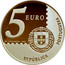 Portugal 5 Euro 150th Anniversary of the First Portuguese Stamp 2003 INCM KM# 749a 5 EURO REPÚBLICA PORTUGUESA ESC. VITOR SANTOS INCM coin obverse