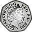 UK 50 Pence Aquatics - Swimmer Face Error 2011 ELIZABETH II D G REG F D 011 IRB coin obverse