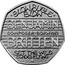 UK Fifty Pence 100th Anniversary of the Birth of Sir Benjamin Britten. Piedfort 2013  Proof BLOW BUGLE BLOW BENJAMIN COMPOSER BORN 1913 BRITTEN SET THE WILD ECHOES FLYING coin reverse