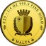 Malta Twenty Five Euro (Melita - National Personification) MALTA € 25 1/4 OZ 999.9 FINE GOLD coin obverse