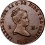 Spain 2 Maravedis Segovia Acueduct 1843 KM# 532.4 ISABEL 2 A. POR LA G DE DIOS Y LA CONST 2 M 1849 coin obverse