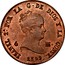 Spain 4 Maravedis Isabel II 1849 KM# 530.3 ISABEL 2A POR LA G DE DIOS Y LA CONST 1849 4 M coin obverse