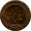 Spain 2-1/2 Centimos Eight-pointed star 1868 OM KM# 634.1 ISABEL II POR LA GRACIA DE DIOS Y LA CONST 1868 coin obverse