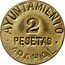 Spain 2 Pesetas Arahal (1936) Forgeries exist KM# 3 AYUNTAMIENTO 2 PESETAS ARAHAL coin obverse