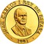 Spain 20000 Pesetas Montjuic Stadium 1991 Proof. Uncirculated strikes have medallic die alignment and edges with reeded and plain sections; Proof strikes have coin die alignment and reeded edges KM# 898 JUAN CARLOS I REY DE ESPAÑA 1991 coin obverse