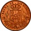 Spain 25 Centimos Isabel II 1854 KM# 615.2 REINA DE LAS ESPAÑAS UN CLLO. 25 CENT. DE REAL coin reverse