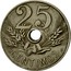 Spain 25 Centimos 1927 PC-S KM# 742 Decimal Coinage P C 25 CÉNTIMOS S coin reverse