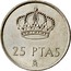 Spain 25 Pesetas Juan Carlos I 1983 KM# 824 25 PTAS M coin reverse