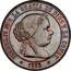 Spain 5 Centimos 1865 KM# 635.3 Second Decimal Coinage ISABEL II POR LA GRACIA DE DIOS Y LA CONST. 1865 coin obverse